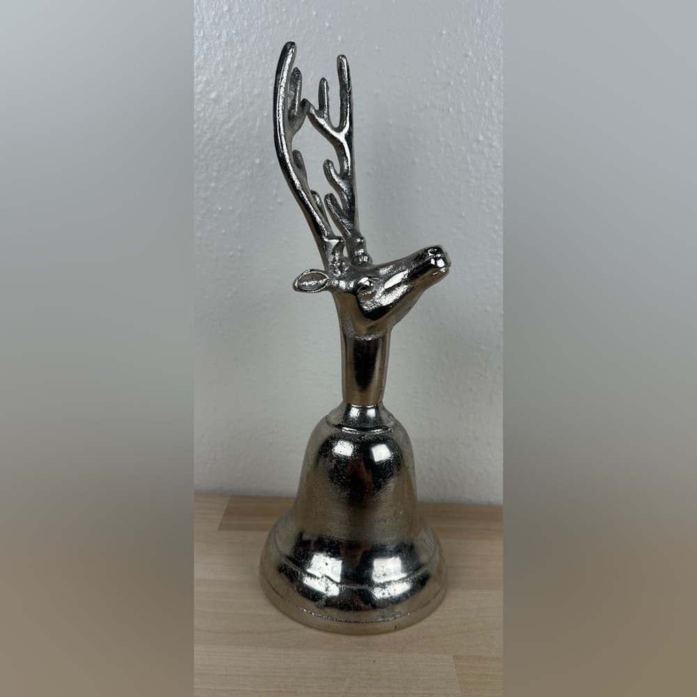 Silver Reindeer Bell